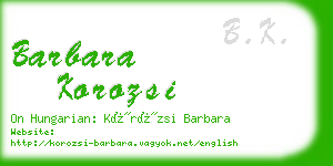 barbara korozsi business card